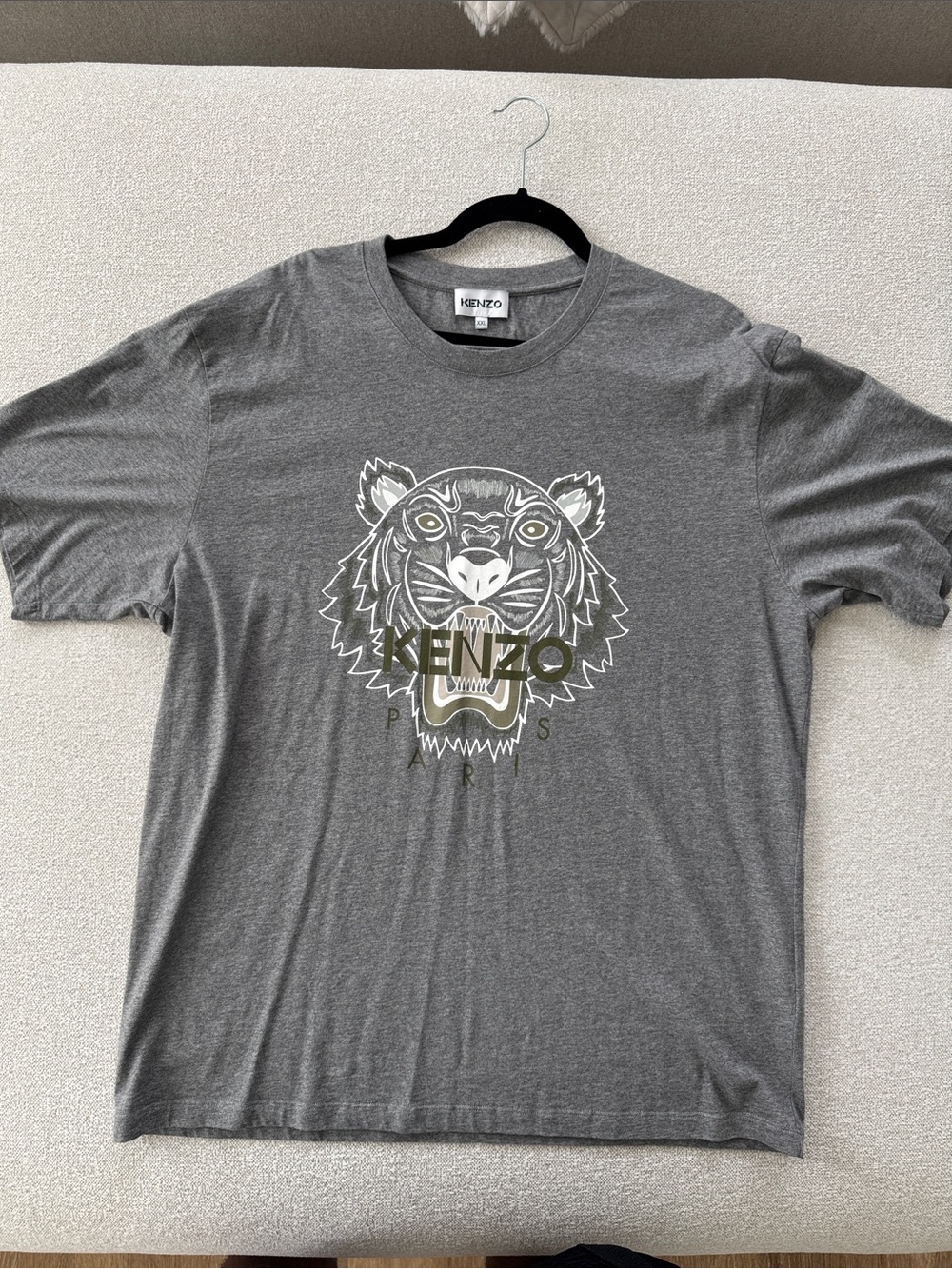 Kenzo Gray Tiger Logo Crew Tee